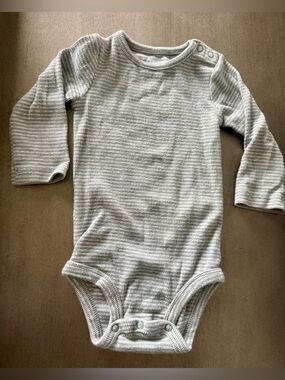 Organic Striped Long-sleeved Onesie